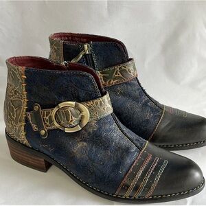 L’Artiste Side Zip Ankle Bootie Spring Step 39 Barely Worn